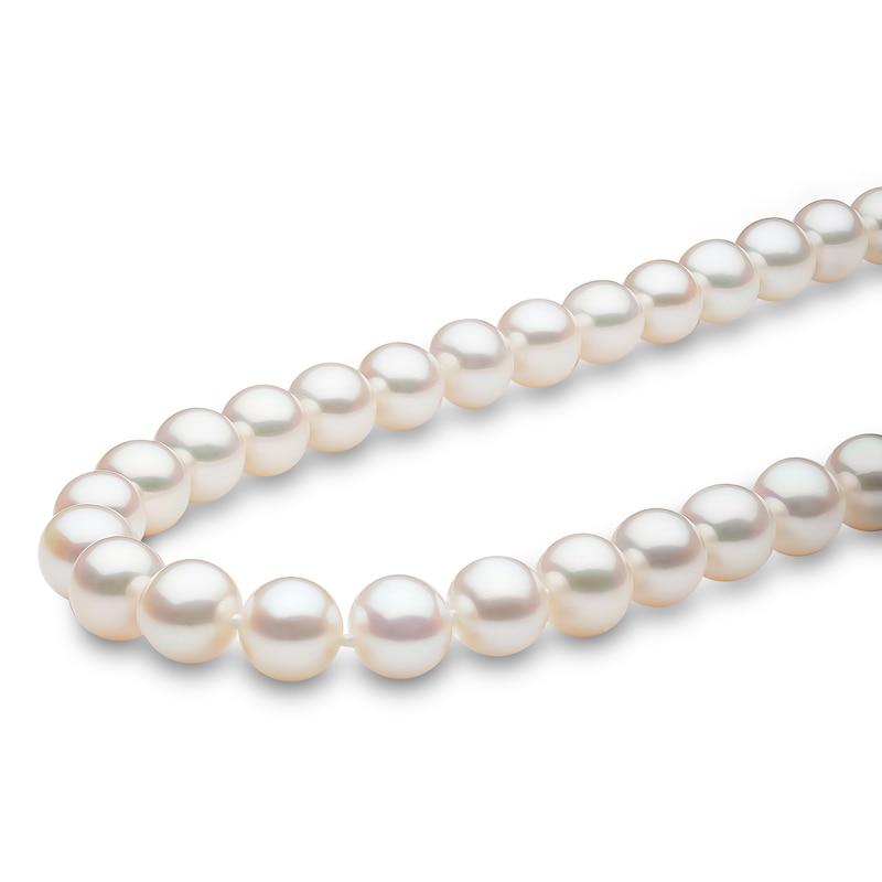 Yoko London White Freshwater Cultured Pearl Necklace 18K White Gold 18"