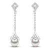 Thumbnail Image 1 of Yoko London White Freshwater Cultured Pearl Dangle Earrings 1/8 ct tw Diamonds 18K White Gold