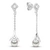 Thumbnail Image 3 of Yoko London White Freshwater Cultured Pearl Dangle Earrings 1/8 ct tw Diamonds 18K White Gold