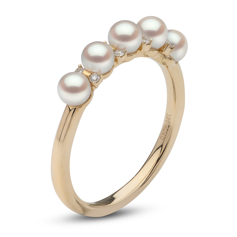 Main Image 2 of Yoko London Akoya Cultured Pearl Ring 1/20 ct tw Diamonds 18K Yellow Gold