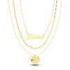Thumbnail Image 1 of Love, Mirror & Heart Chain Necklace Set 14K Yellow Gold