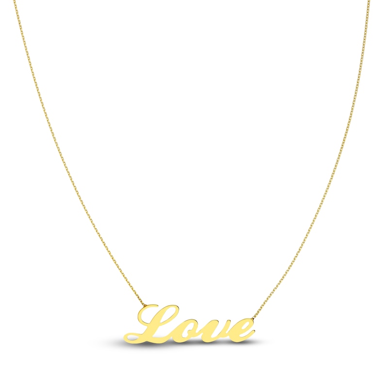 Main Image 2 of Love, Mirror & Heart Chain Necklace Set 14K Yellow Gold