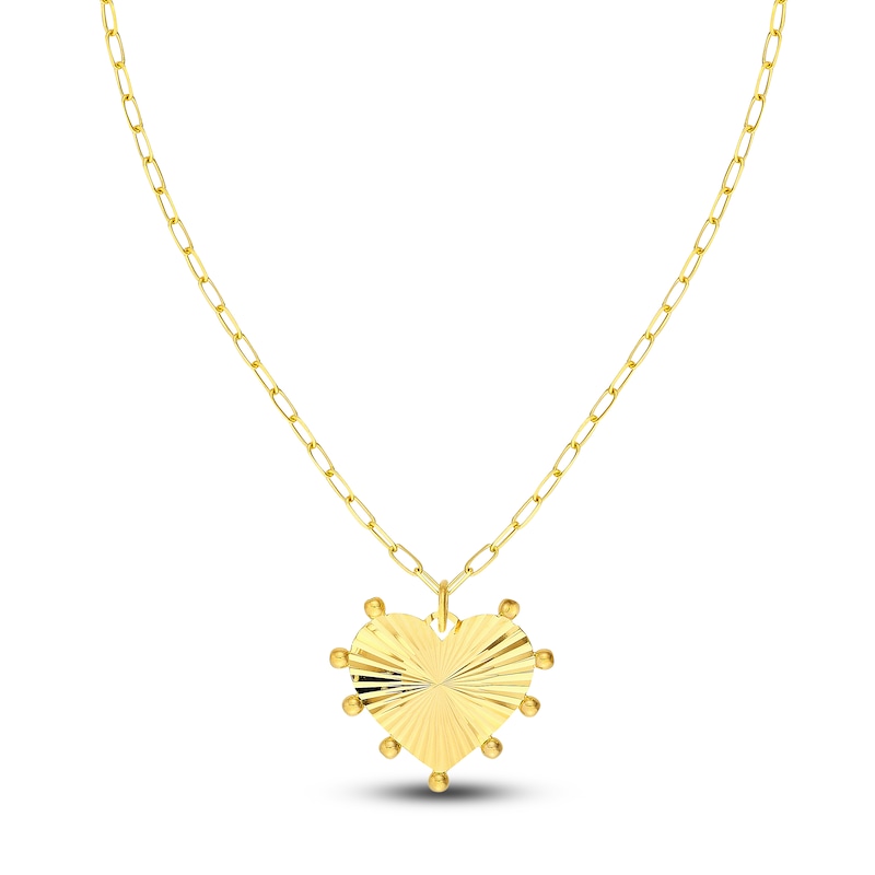 Main Image 4 of Love, Mirror & Heart Chain Necklace Set 14K Yellow Gold
