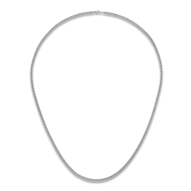 Main Image 3 of High-Polish Curb Chain Necklace Platinum 30&quot; 3.5mm