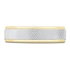 Thumbnail Image 3 of Men's High-Polish Textured Wedding Band 14K Two-Tone Gold 5.5mm