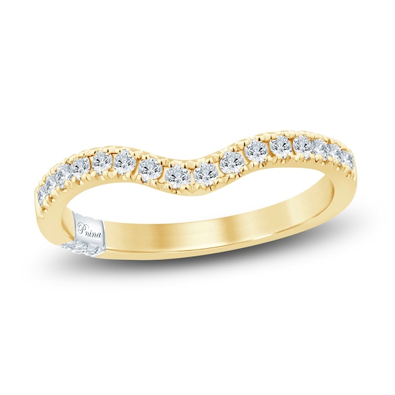 Pnina Tornai Diamond Contour Wedding Band 1/3 ct tw 14K Yellow Gold