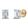 Thumbnail Image 2 of Emerald-Cut Lab-Grown Diamond Solitaire Stud Earrings 1 ct tw 14K Yellow Gold (F/SI2)