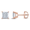 Thumbnail Image 1 of Princess-Cut Lab-Grown Diamond Solitaire Stud Earrings 4 ct tw 14K Rose Gold (F/SI2)