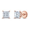 Thumbnail Image 2 of Princess-Cut Lab-Grown Diamond Solitaire Stud Earrings 4 ct tw 14K Rose Gold (F/SI2)