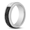 Thumbnail Image 1 of Men's Diamond & Textured Wedding Band 1/10 ct tw Tungsten Carbide & Black Ion Plating 8mm