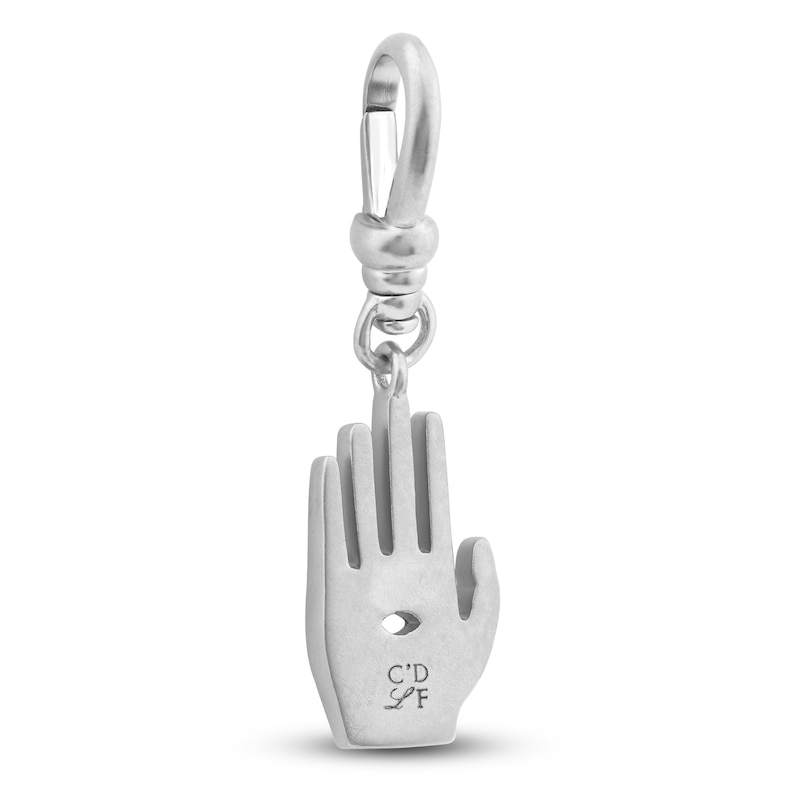Main Image 2 of Charm'd by Lulu Frost 10K White Gold White Sapphire Palm of Peace Charm
