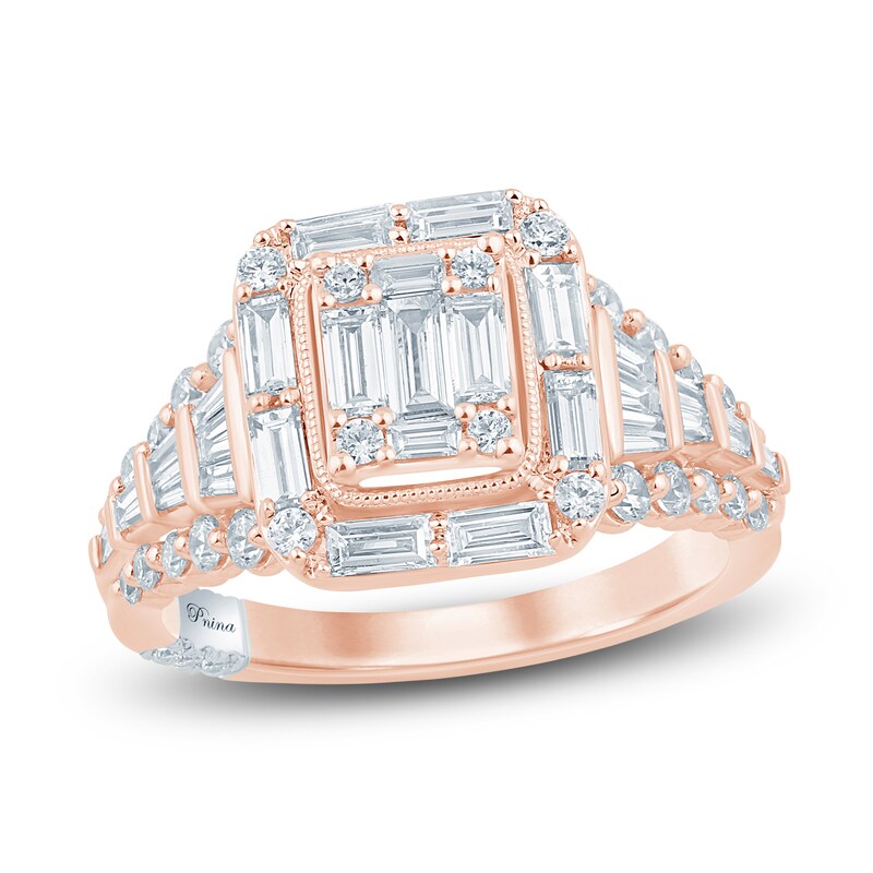 Main Image 1 of Pnina Tornai Baguette & Round-Cut Multi-Diamond Engagement Ring 1-3/8 ct tw 14K Rose Gold