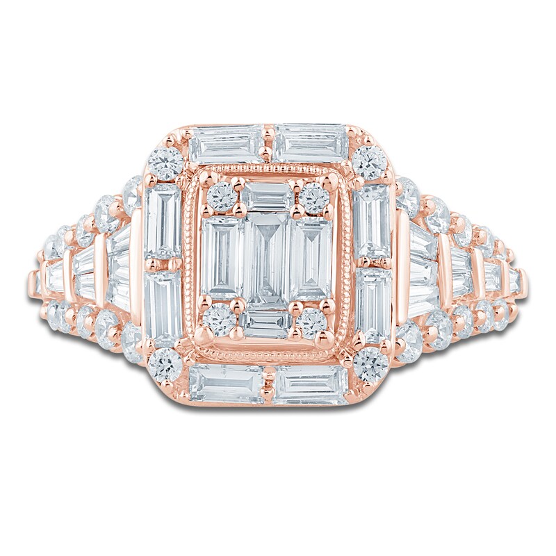 Main Image 3 of Pnina Tornai Baguette & Round-Cut Multi-Diamond Engagement Ring 1-3/8 ct tw 14K Rose Gold