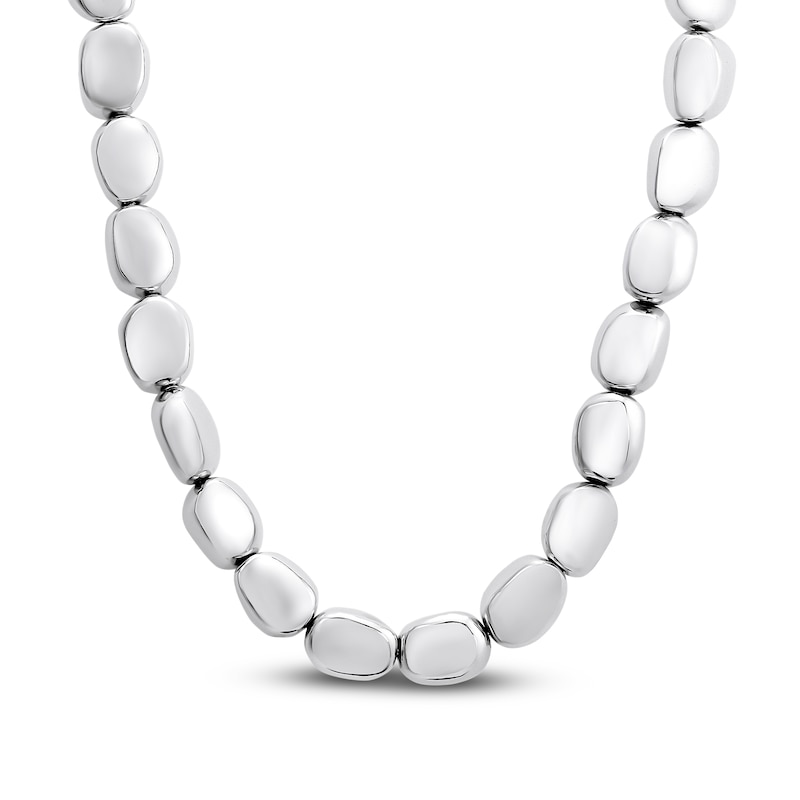 Main Image 2 of Italia D'Argento Hollow Boule-Shaped Bead Necklace Sterling Silver 17"