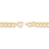 Thumbnail Image 2 of Italia D'Oro Hollow Heart Link Bracelet 8.9mm 14K Yellow Gold 7.5"