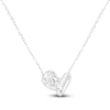 Thumbnail Image 2 of Oval-Cut Lab-Grown Diamond Link Necklace 1/2 ct tw 14K White Gold 18"