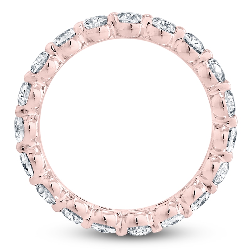 Main Image 2 of Certified Oval-Cut Diamond Eternity Band 3 - 4 ct tw 14K Rose Gold