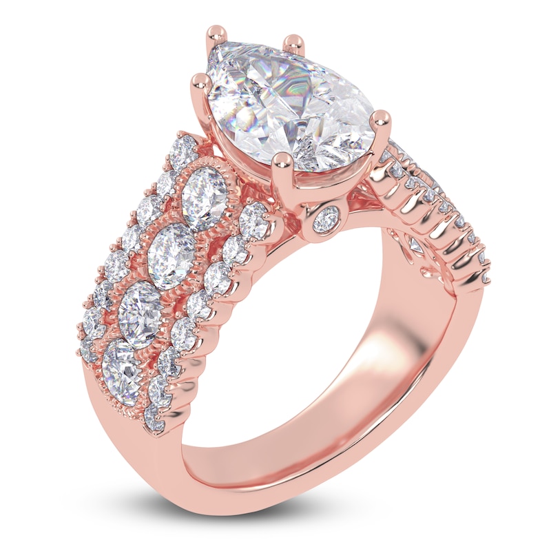Main Image 2 of Pear-Shaped Created By Jared Studio Lab-Grown Diamond Engagement Ring 3-3/4 ct tw 14K Rose Gold