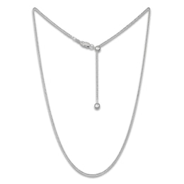Adjustable Wheat Chain Necklace 1.1mm Solid Sterling Silver 20"