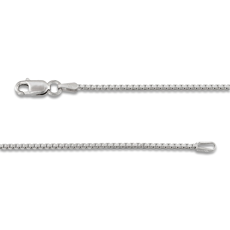 Main Image 2 of Box Chain Necklace 1.3mm Solid Sterling Silver 18"
