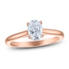 Thumbnail Image 1 of Oval-Cut Lab-Grown Diamond Solitaire Plus Engagement Ring 7/8 ct tw 18K Rose Gold (VS2/F)