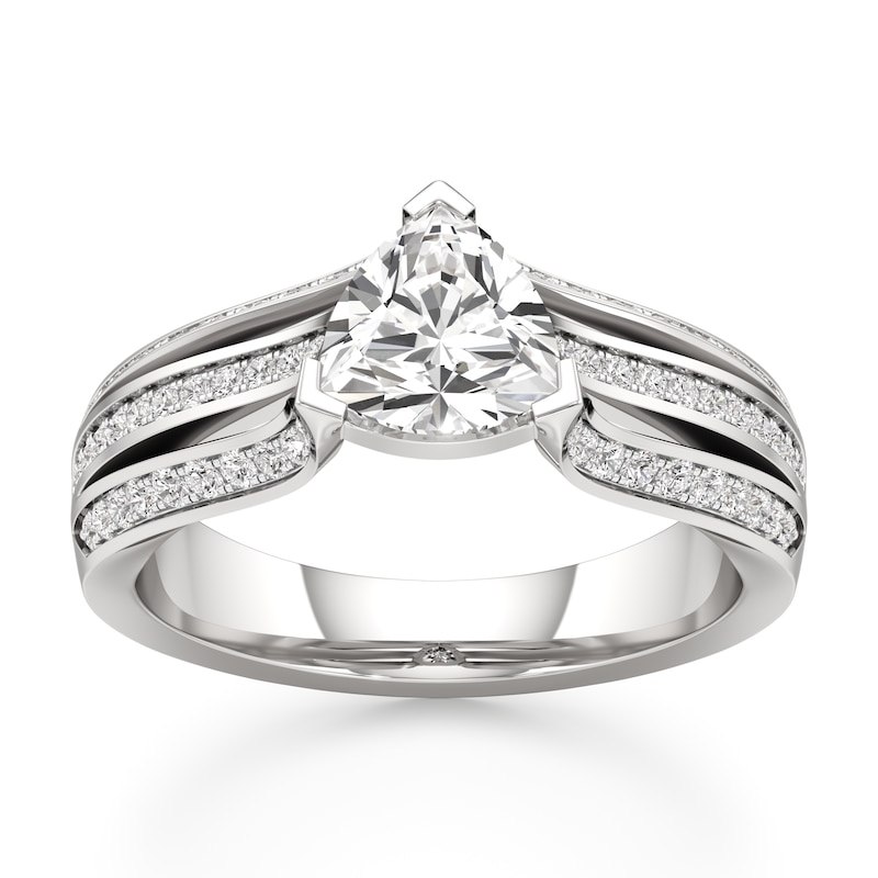 Main Image 1 of J'Lure Lab-Grown Diamond Trillion Curved Brilliant-Cut Engagement Ring 1-3/8 ct tw 18K White Gold