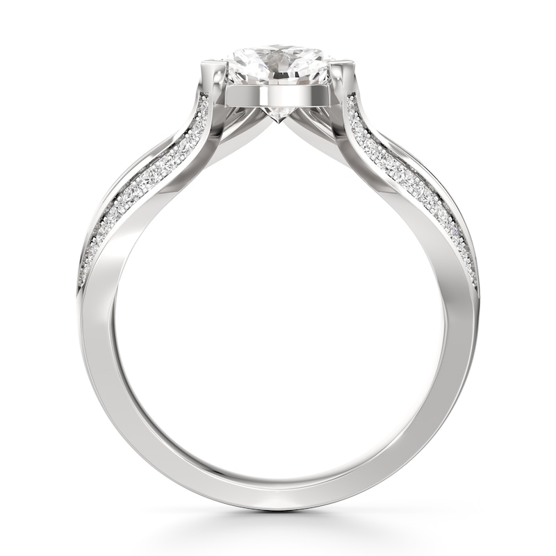 Main Image 2 of J'Lure Lab-Grown Diamond Trillion Curved Brilliant-Cut Engagement Ring 1-3/8 ct tw 18K White Gold
