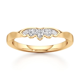 J'Lure Lab-Grown Diamond Scalloped Wedding Band 1/6 ct tw 18K Yellow Gold