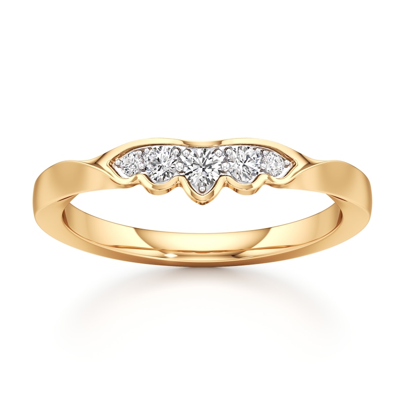 Main Image 1 of J'Lure Lab-Grown Diamond Scalloped Wedding Band 1/6 ct tw 18K Yellow Gold