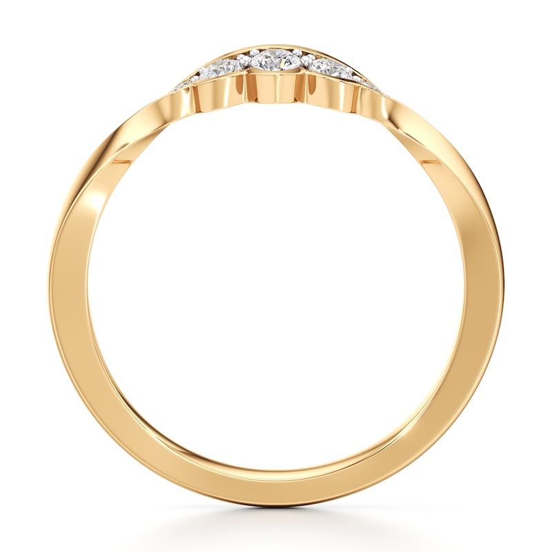Main Image 2 of J'Lure Lab-Grown Diamond Scalloped Wedding Band 1/6 ct tw 18K Yellow Gold