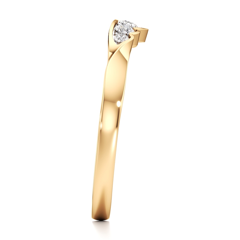 Main Image 3 of J'Lure Lab-Grown Diamond Scalloped Wedding Band 1/6 ct tw 18K Yellow Gold