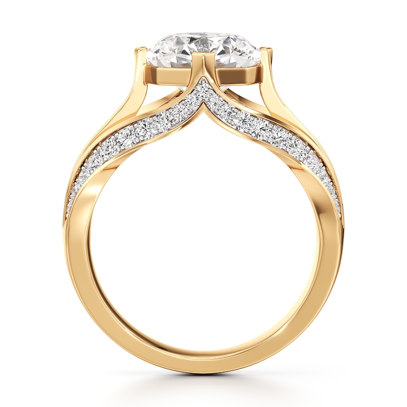 Main Image 2 of J'Lure Lab-Grown Diamond Octagon Brilliant-Cut Engagement Ring 3-1/2 ct tw 18K Yellow Gold
