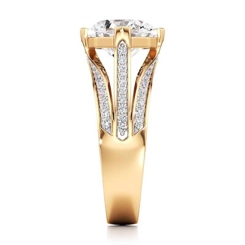Main Image 3 of J'Lure Lab-Grown Diamond Octagon Brilliant-Cut Engagement Ring 3-1/2 ct tw 18K Yellow Gold