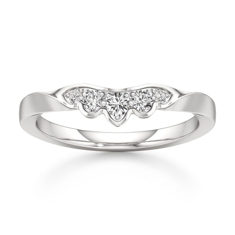 Main Image 1 of J'Lure Lab-Grown Diamond Scalloped Wedding Band 1/5 ct tw 18K White Gold