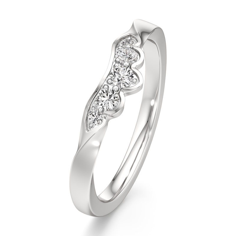 Main Image 4 of J'Lure Lab-Grown Diamond Scalloped Wedding Band 1/5 ct tw 18K White Gold