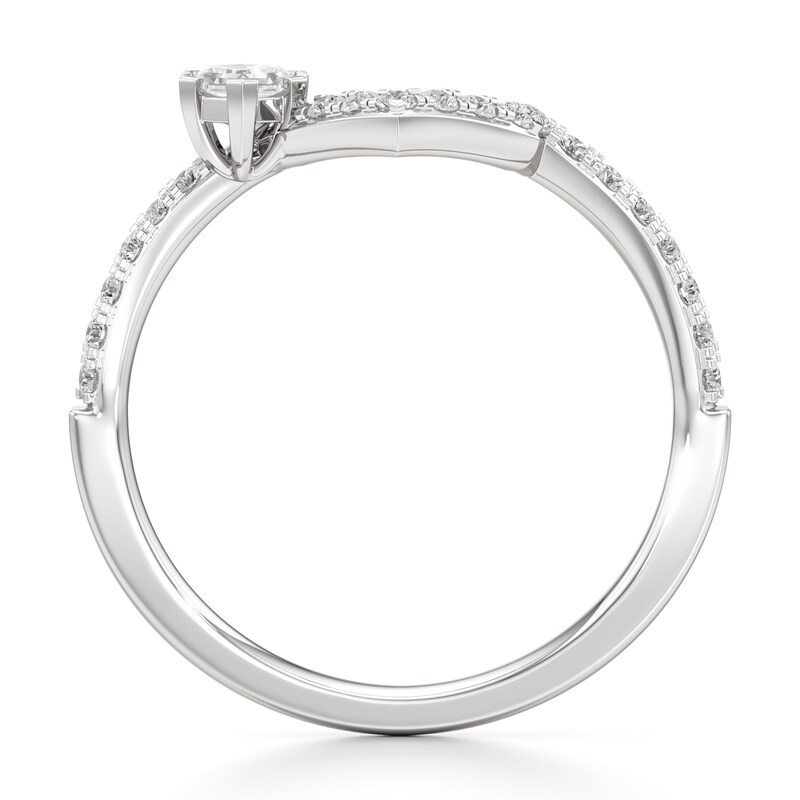 Main Image 2 of J'Lure Hexagon Brilliant-Cut Lab-Grown Diamond Contour Wedding Band 3/8 ct tw 18K White Gold
