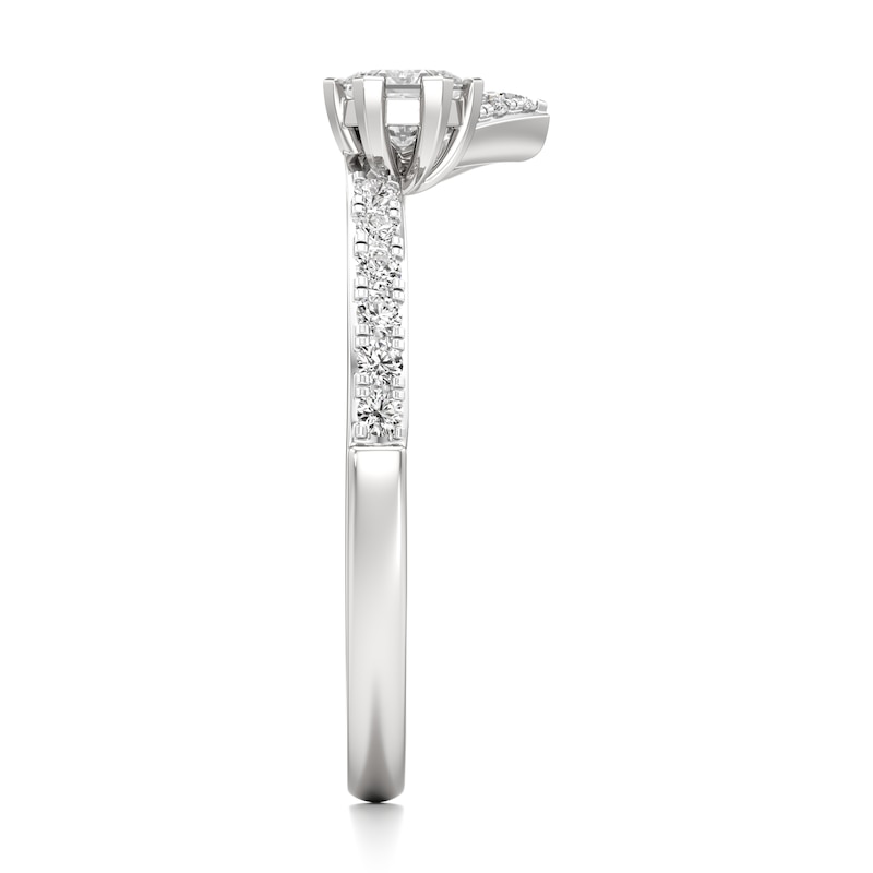 Main Image 3 of J'Lure Hexagon Brilliant-Cut Lab-Grown Diamond Contour Wedding Band 3/8 ct tw 18K White Gold