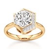 Thumbnail Image 1 of J'Lure Hexagon Brilliant-Cut Lab-Grown Diamond Half-Halo Engagement Ring 3 ct tw 18K Yellow Gold