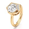 Thumbnail Image 4 of J'Lure Hexagon Brilliant-Cut Lab-Grown Diamond Half-Halo Engagement Ring 3 ct tw 18K Yellow Gold