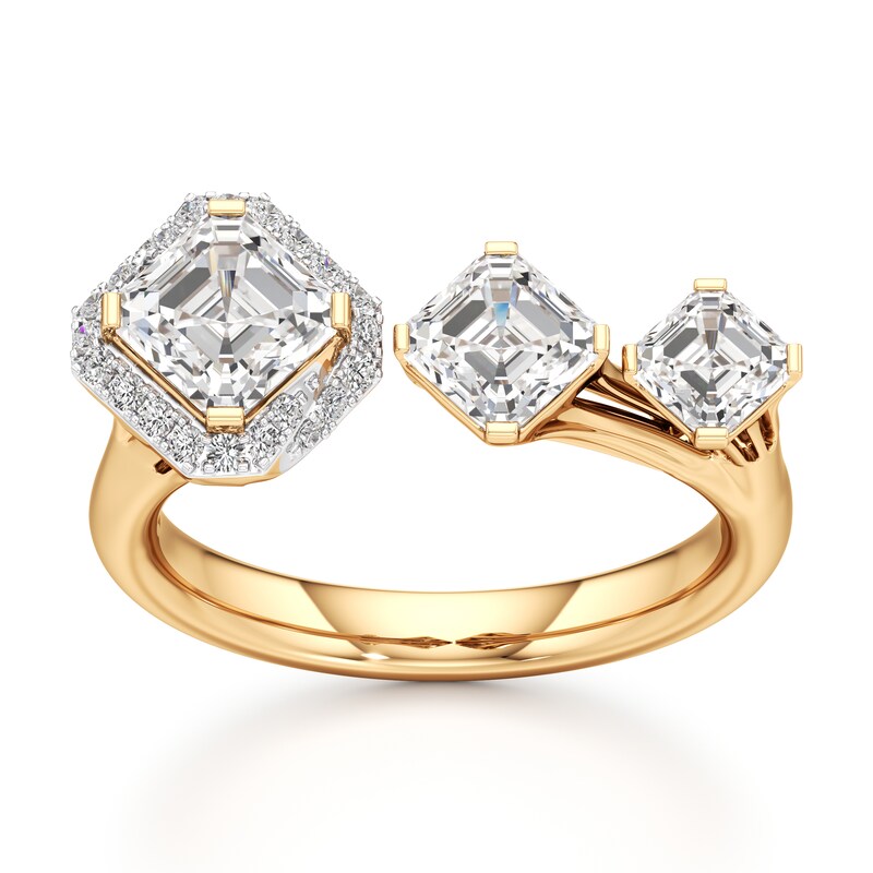 Main Image 1 of J'Lure Square-Emerald Step-Cut Lab-Grown Diamond Engagement Ring 2-1/6 ct tw 18K Yellow Gold