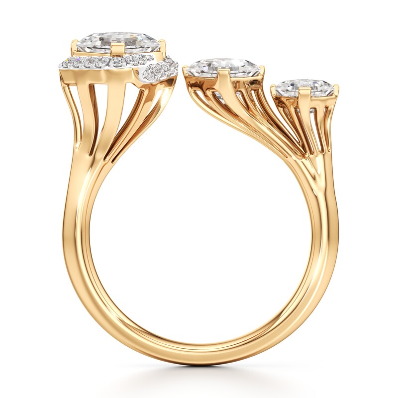 Main Image 2 of J'Lure Square-Emerald Step-Cut Lab-Grown Diamond Engagement Ring 2-1/6 ct tw 18K Yellow Gold
