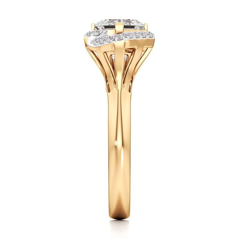 Main Image 3 of J'Lure Square-Emerald Step-Cut Lab-Grown Diamond Engagement Ring 2-1/6 ct tw 18K Yellow Gold