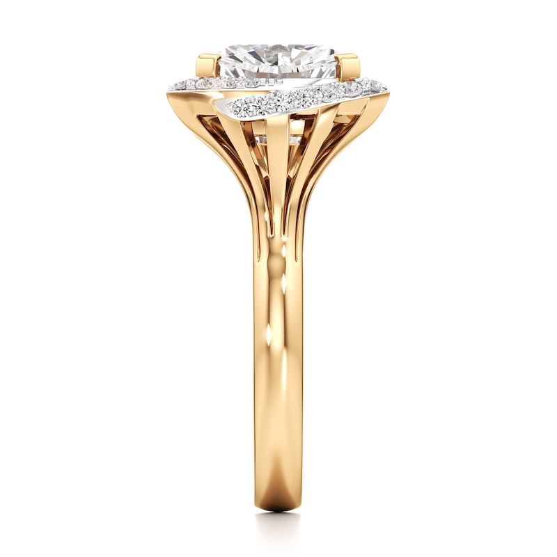 Main Image 3 of J'Lure Trillion Curved Brilliant-Cut Lab-Grown Diamond Engagement Ring 3-1/3 ct tw 18K Yellow Gold