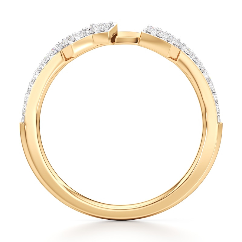 Main Image 2 of J'Lure Lab-Created Diamond Angled Contour Wedding Band 1/5 ct tw 18K Yellow Gold