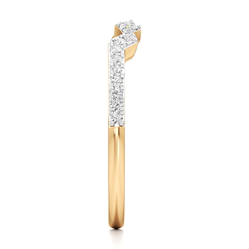 Main Image 3 of J'Lure Lab-Created Diamond Angled Contour Wedding Band 1/5 ct tw 18K Yellow Gold