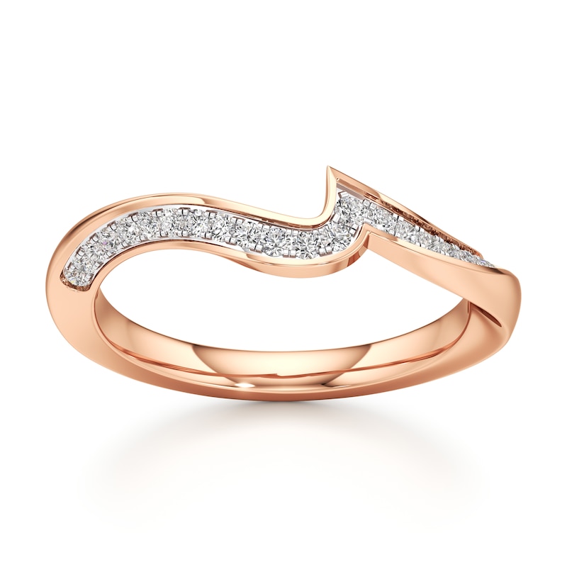 Main Image 1 of J'Lure Lab-Grown Diamond Contour Wedding Band 1/6 ct tw 18K Rose Gold