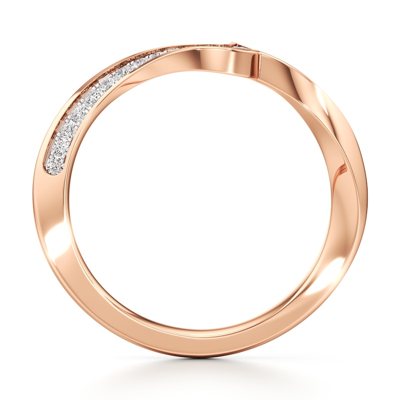 Main Image 2 of J'Lure Lab-Grown Diamond Contour Wedding Band 1/6 ct tw 18K Rose Gold