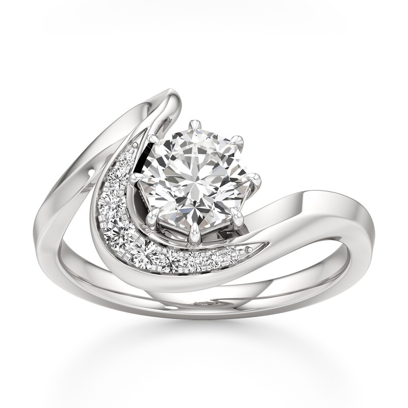 Main Image 1 of J'Lure Octagon Brilliant-Cut Lab-Grown Diamond Engagement Ring 1 ct tw 18K White Gold