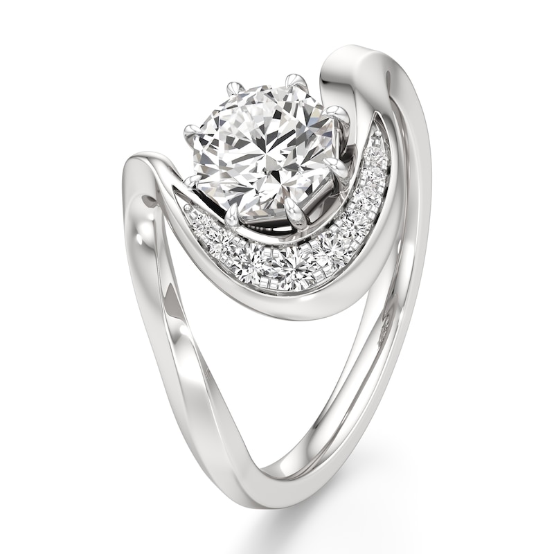 Main Image 4 of J'Lure Octagon Brilliant-Cut Lab-Grown Diamond Engagement Ring 1 ct tw 18K White Gold