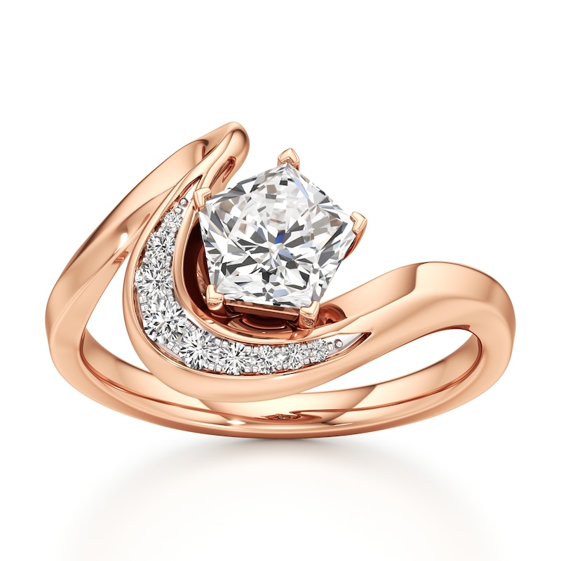 Main Image 1 of J'Lure Pentagon Brilliant-Cut Lab-Grown Diamond Engagement Ring 1 ct tw 18K Rose Gold